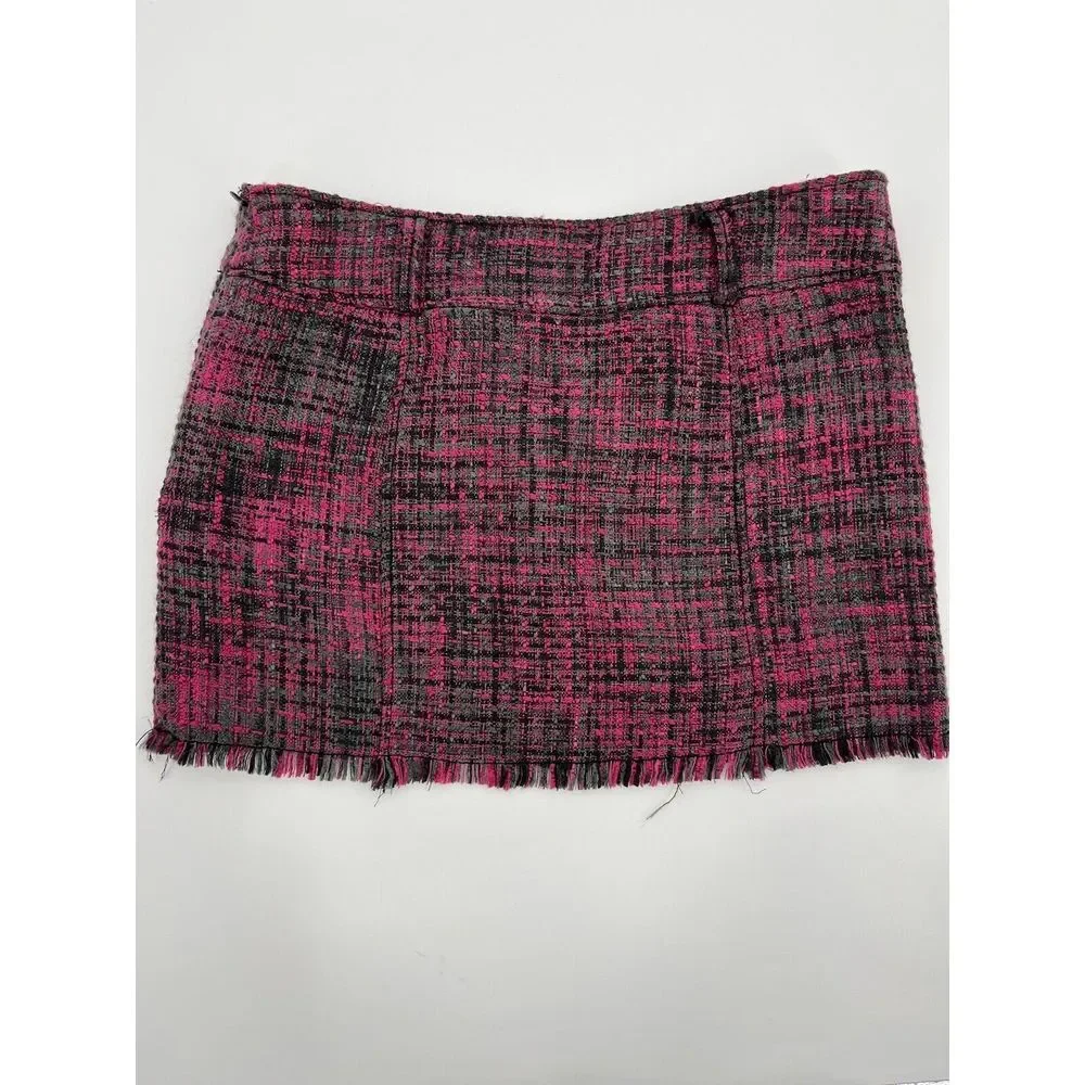 Guess Tweed Lined Mini Skirt Pink 29